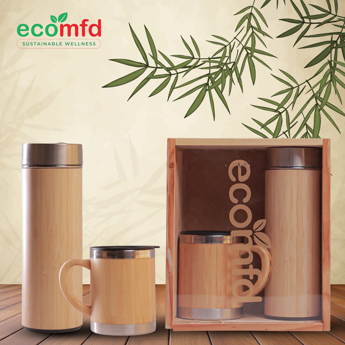 Bamboo Bottle and Mug Combo Pack