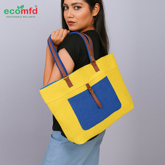 Tote Jute Bags for Women For Office Use, Work | Ladies Stylish Shoulder Jute Bag