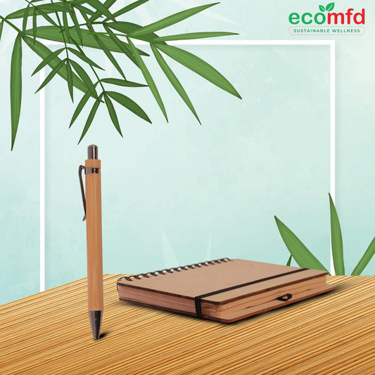 Eco-Friendly Bamboo Notepad With Pen