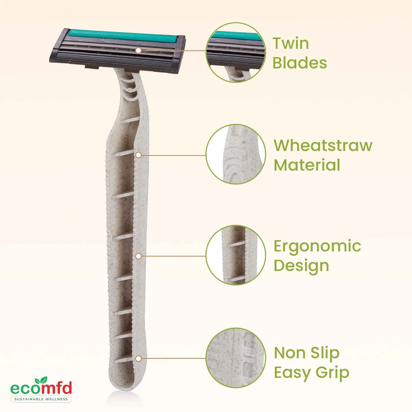 Wheat Straw Shaving Razor Set Of 5