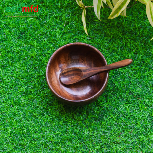 Wooden Bowl with Wooden spoon