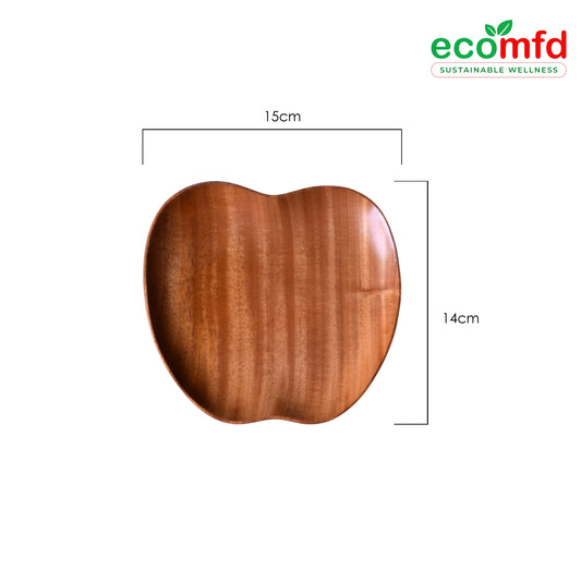 Wooden Apple & Square - Shaped Tray