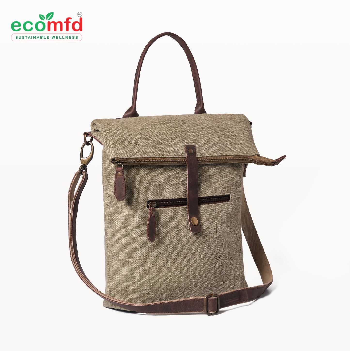 Jute Sling Bag with Leather Straps – Eco-Friendly Shoulder & Tote Bag for Women