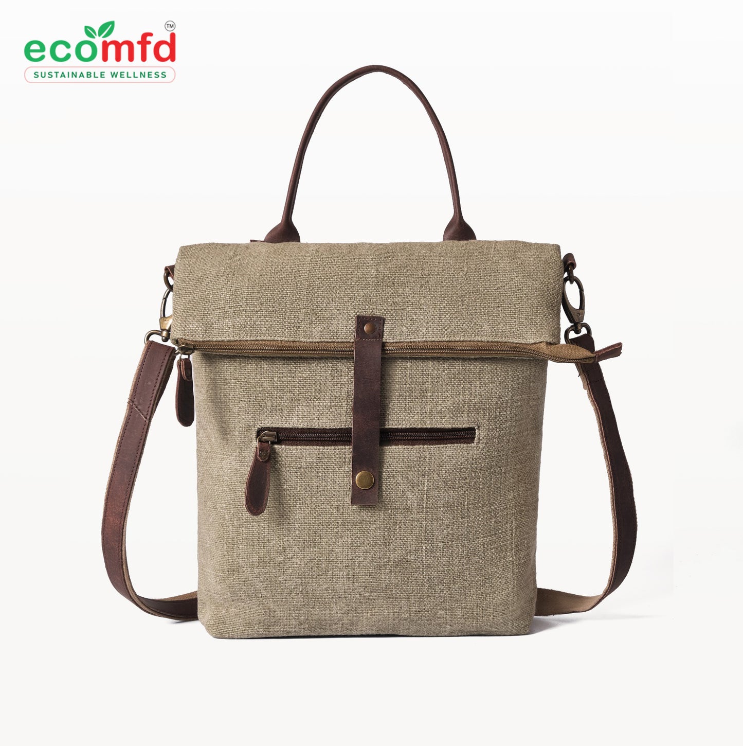 Jute Sling Bag with Leather Straps – Eco-Friendly Shoulder & Tote Bag for Women