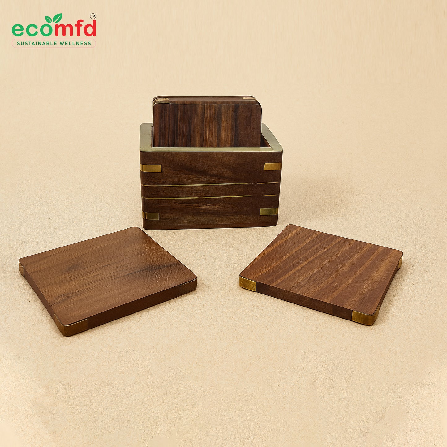 Tea Coaster With Brass Edges