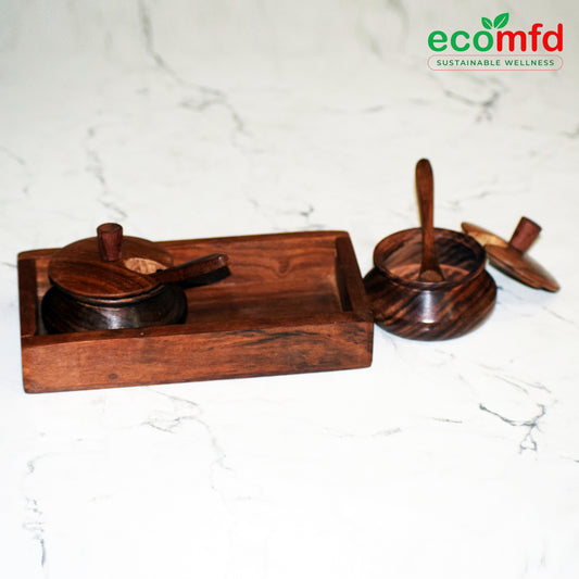 Wooden Spice Jar with Spoon