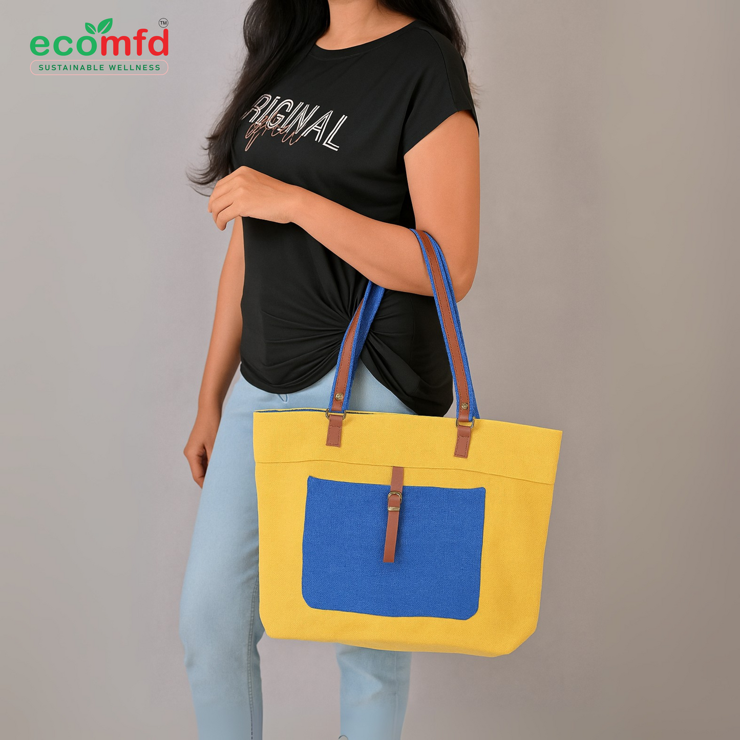Tote Jute Bags for Women For Office Use, Work | Ladies Stylish Shoulder Jute Bag