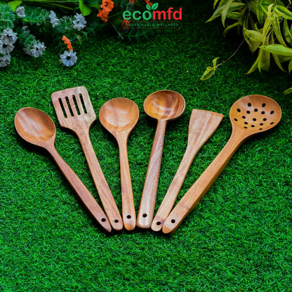 Wooden Cooking Spoon In Lightest Natural Brown Colour