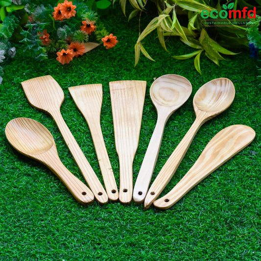 Wooden Cooking Spoon In Whitish Natural Colour