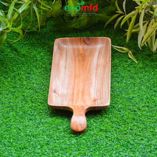 Wooden Rectangle shaped Tray with handle