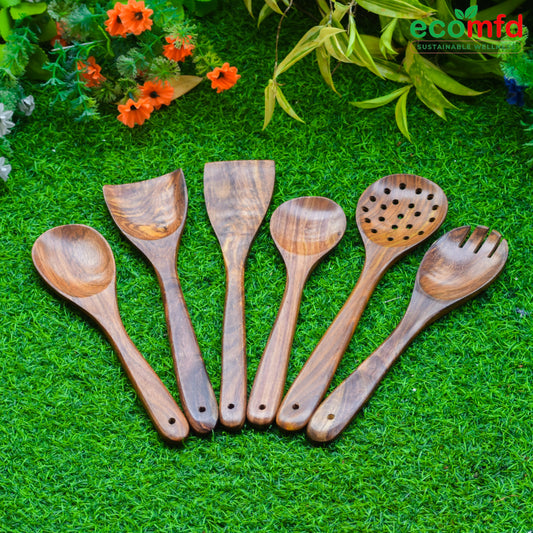 Wooden Cooking Spoon In Deepest Natural Brown Colour