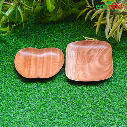 Wooden Apple & Square - Shaped Tray