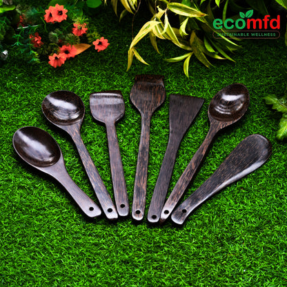 Wooden Cooking Spoon in Dark Natural Brown Colour