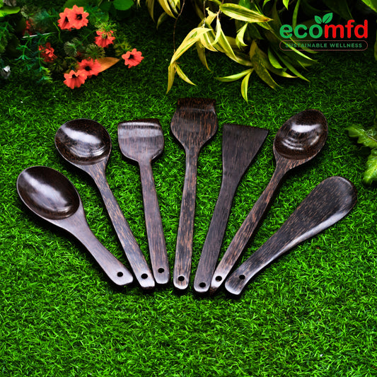 Wooden Cooking Spoon in Dark Natural Brown Colour