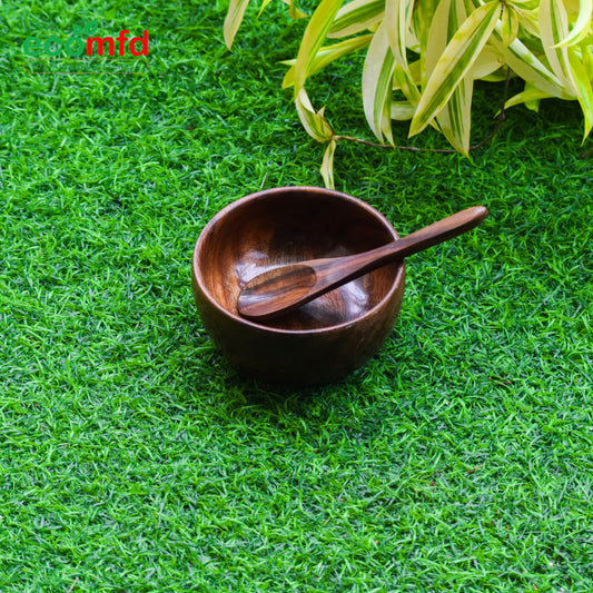 Wooden Bowl with Wooden spoon