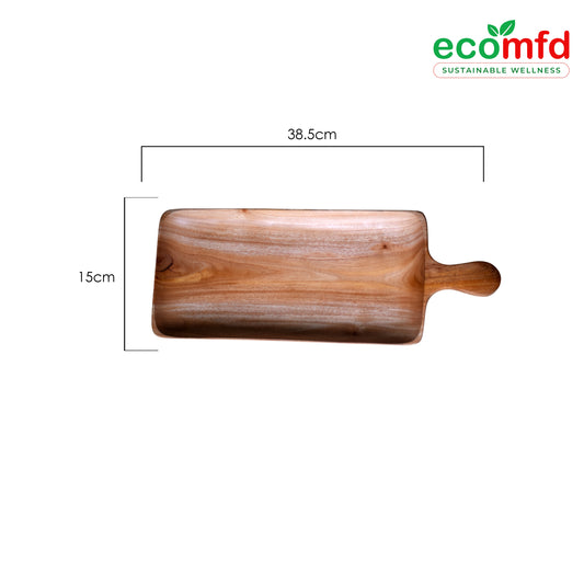 Wooden Rectangle shaped Tray with handle