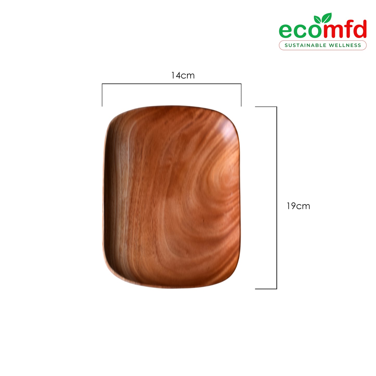 Wooden Apple & Square - Shaped Tray