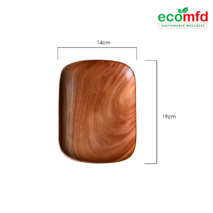 Wooden Apple & Square - Shaped Tray