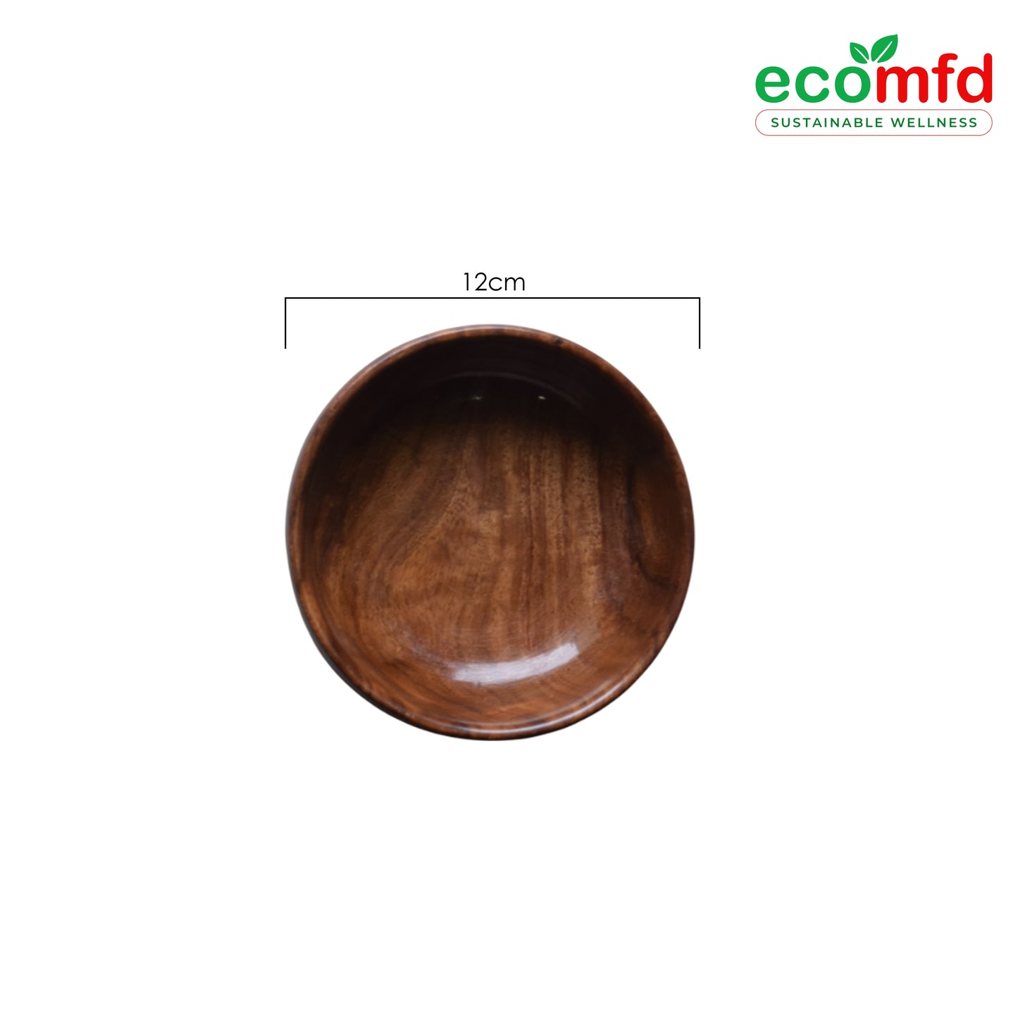 Wooden Flatten Bowl With Wooden Spoon
