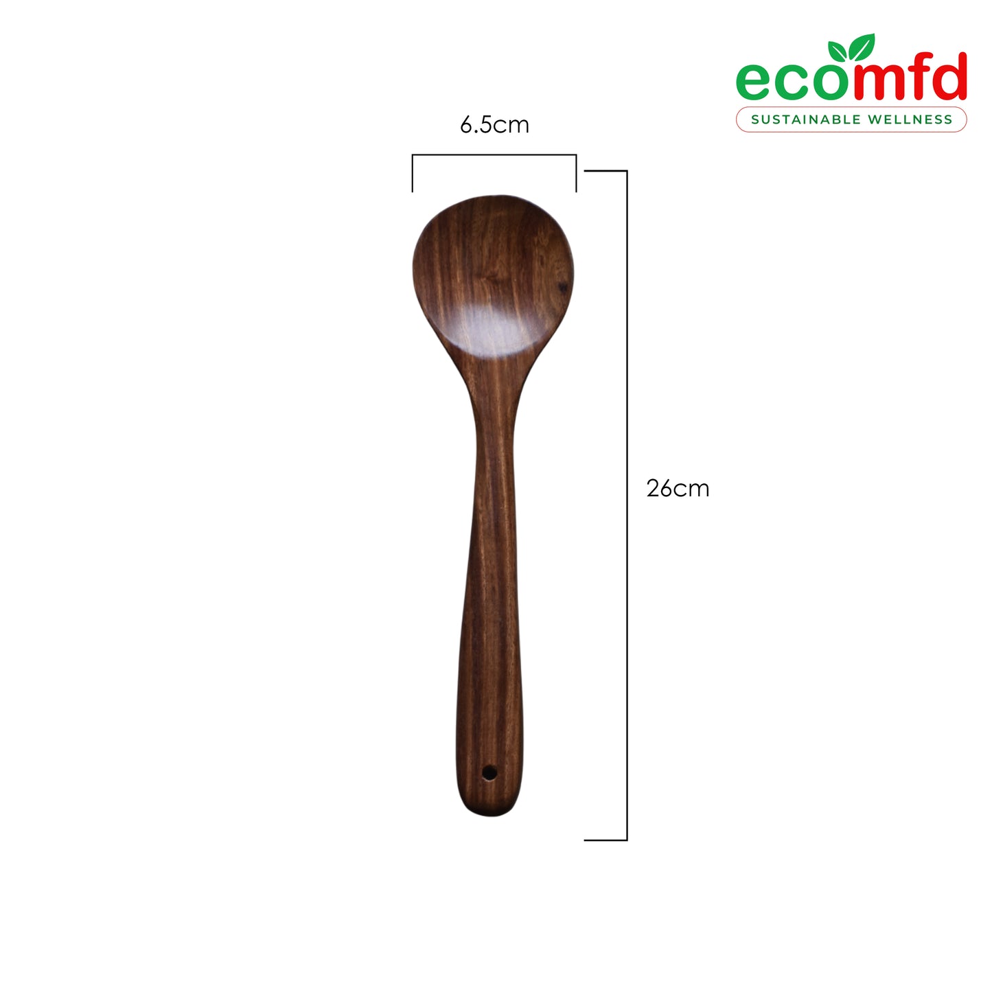 Wooden Cooking Spoon In Deepest Natural Brown Colour