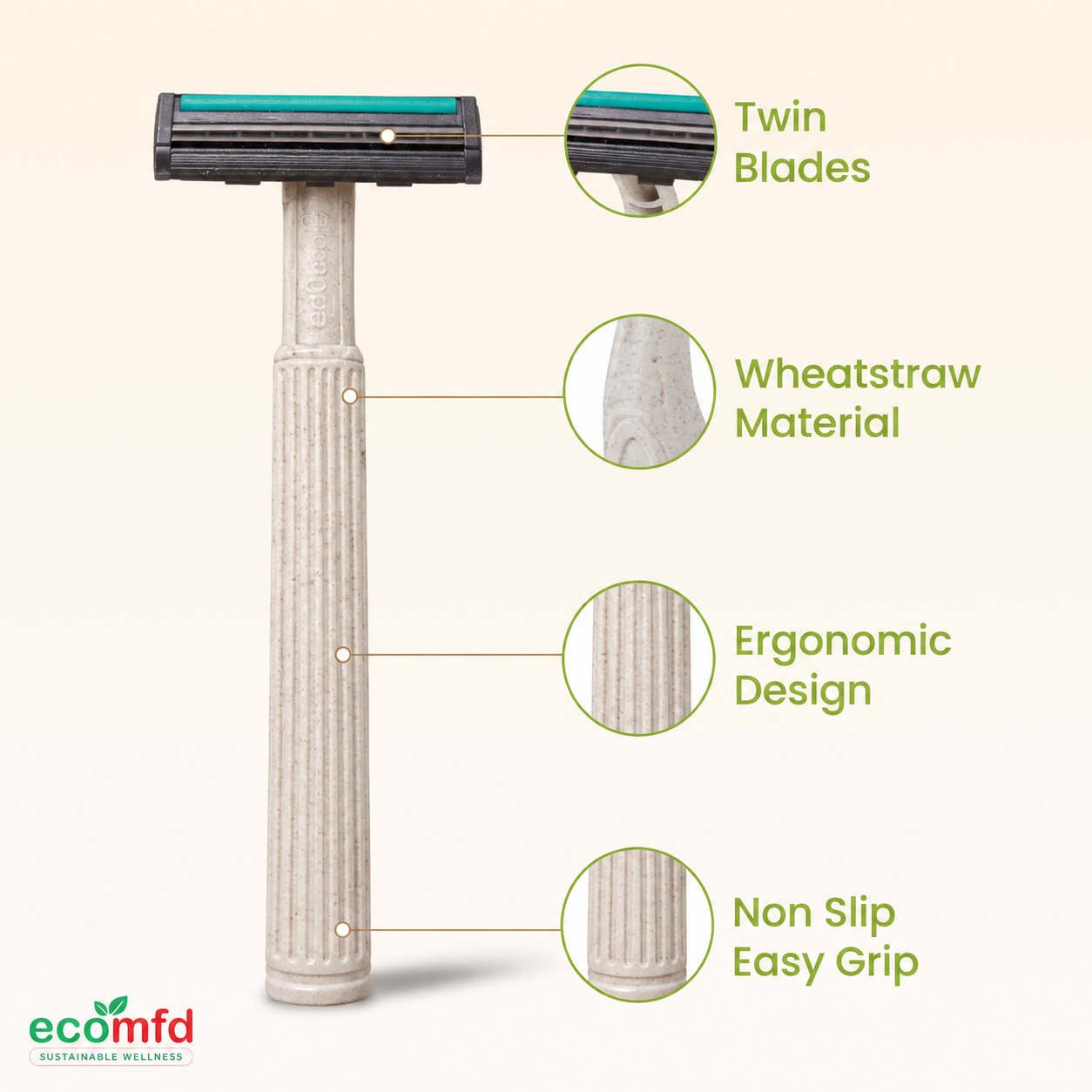 Wheat Straw Shaving Razor Set Of 5