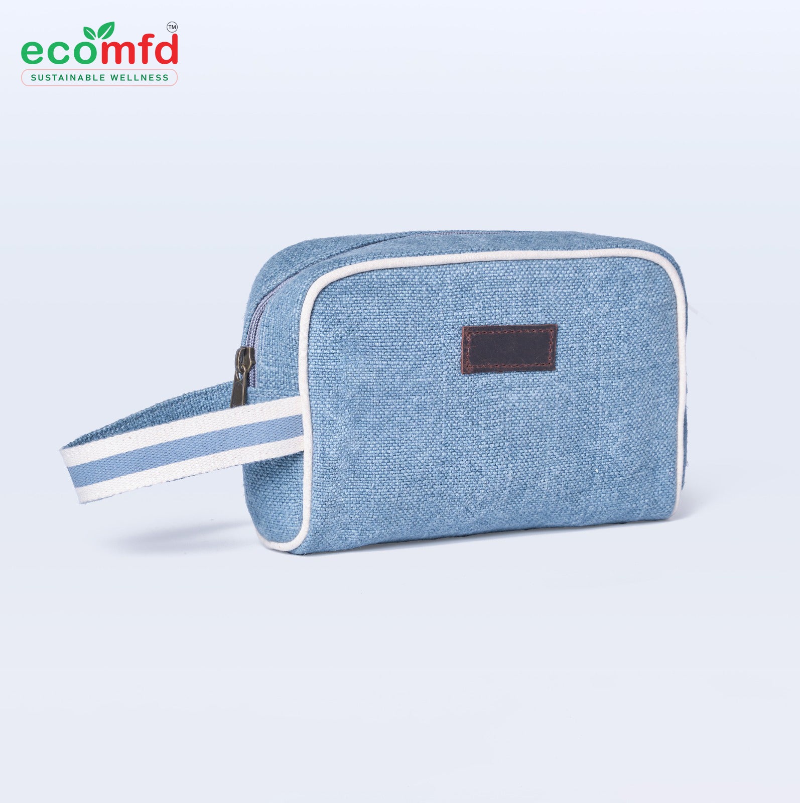 Eco-Friendly Blue Jute Pouch Bag – Sustainable Travel Toiletry