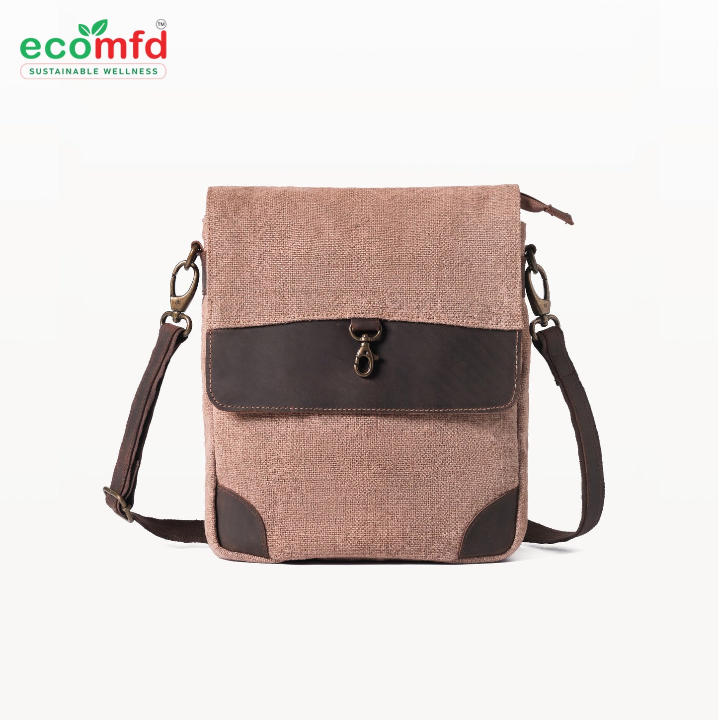 Jute Crossbody Bag with Leather Strap – Eco-Friendly Shoulder Bag for Women