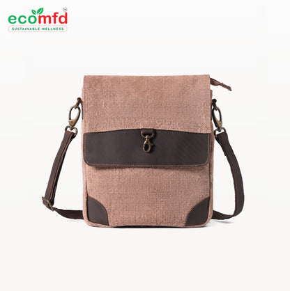 Jute Crossbody Bag with Leather Strap – Eco-Friendly Shoulder Bag for Women