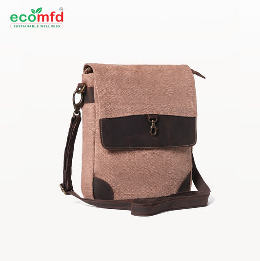 Jute Crossbody Bag with Leather Strap – Eco-Friendly Shoulder Bag for Women