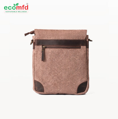 Jute Crossbody Bag with Leather Strap – Eco-Friendly Shoulder Bag for Women