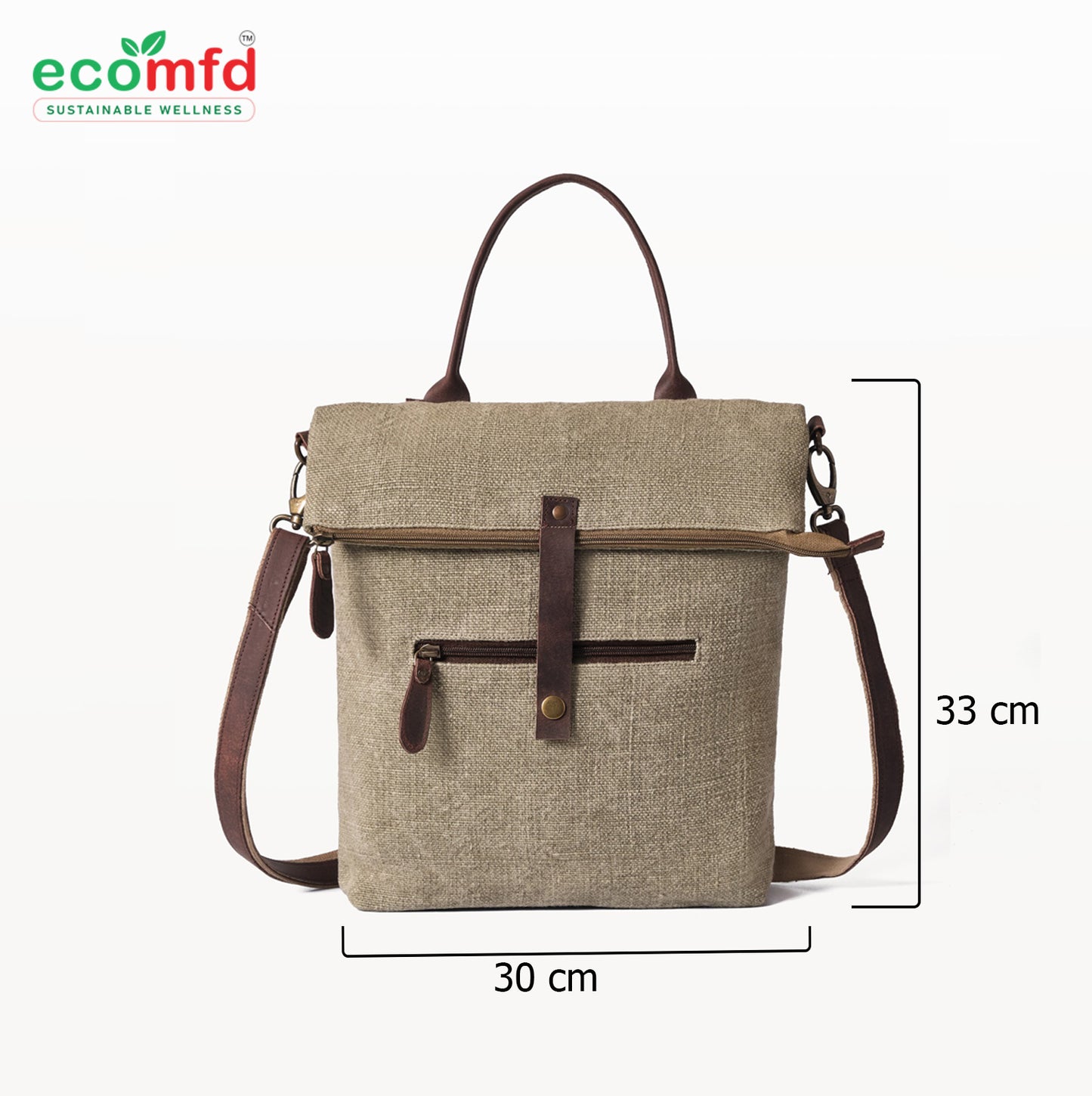 Jute Sling Bag with Leather Straps – Eco-Friendly Shoulder & Tote Bag for Women