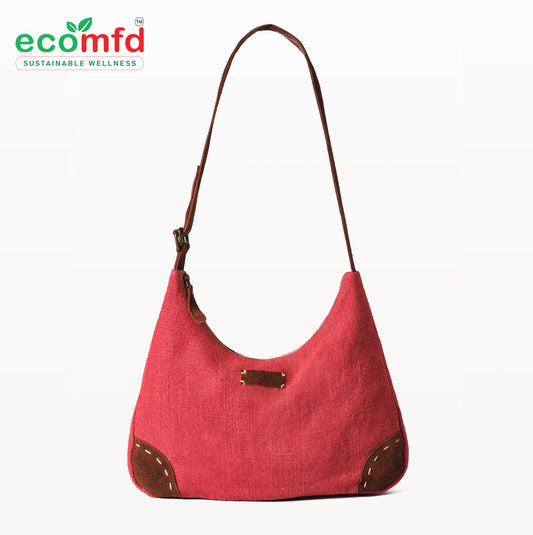 Large Red Hobo Bag for Women | Stylish & Lightweight Canvas Tote