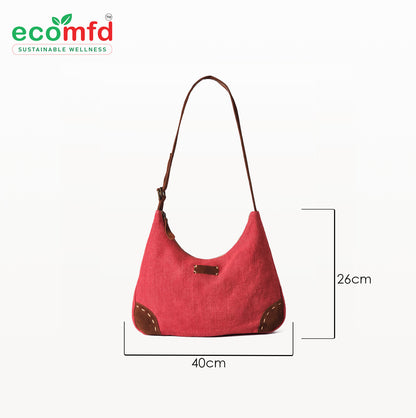 Large Red Hobo Bag for Women | Stylish & Lightweight Canvas Tote