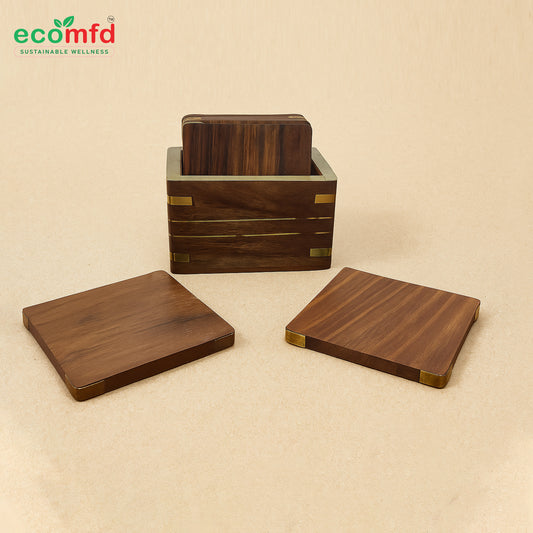 Tea Coaster With Brass Edges