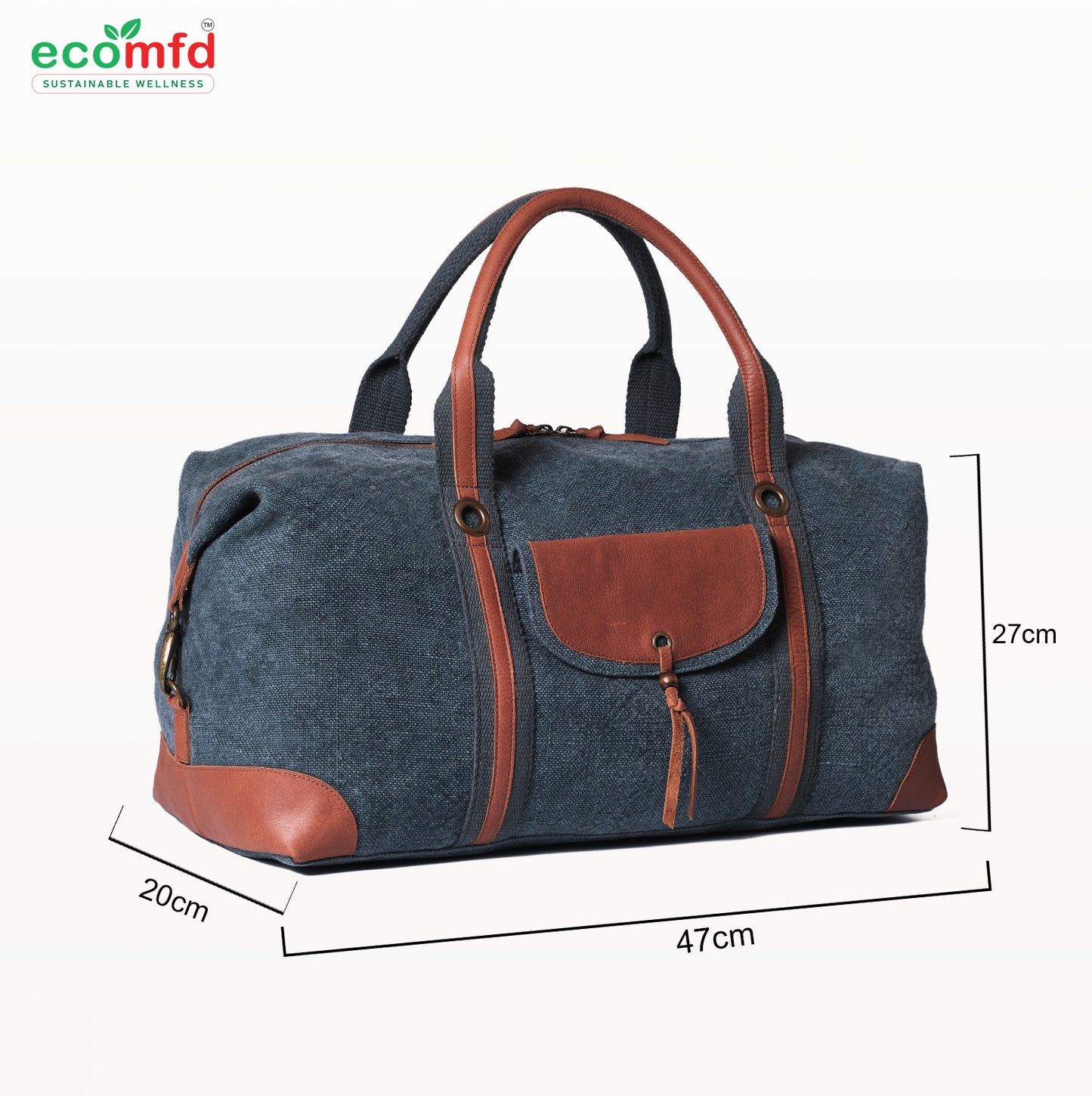 Vintage Canvas & Leather Travel Duffel Bag for Men & Women | Weekender Overnight Bag