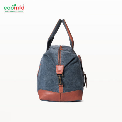 Vintage Canvas & Leather Travel Duffel Bag for Men & Women | Weekender Overnight Bag