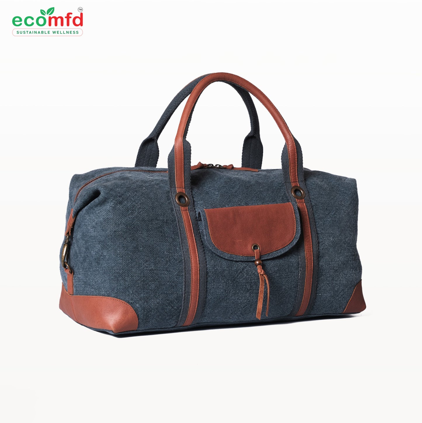 Vintage Canvas & Leather Travel Duffel Bag for Men & Women | Weekender Overnight Bag