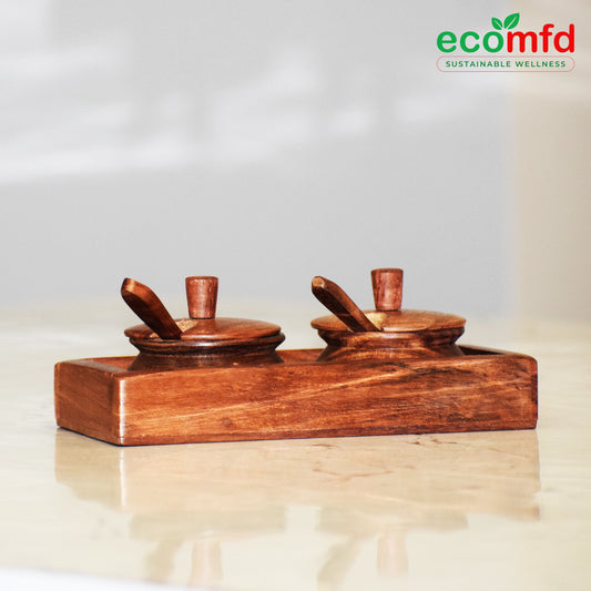 Wooden Spice Jar with Spoon
